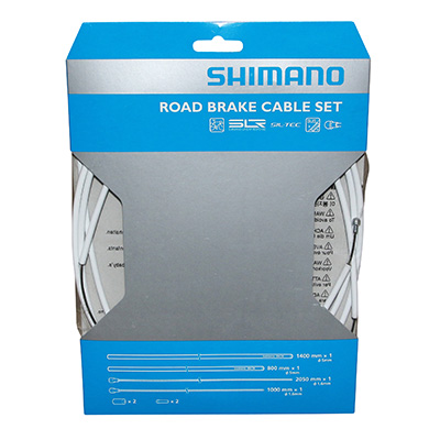 Shimano Kit Cables Gaines Frein Route. Blanc. PTFE