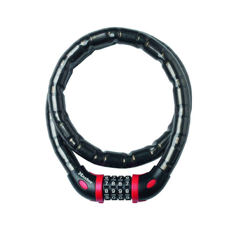 Antivol Vélo Master Lock Pliable à Code - Acier Trempé 80 Cm, Support De Transport Inclus