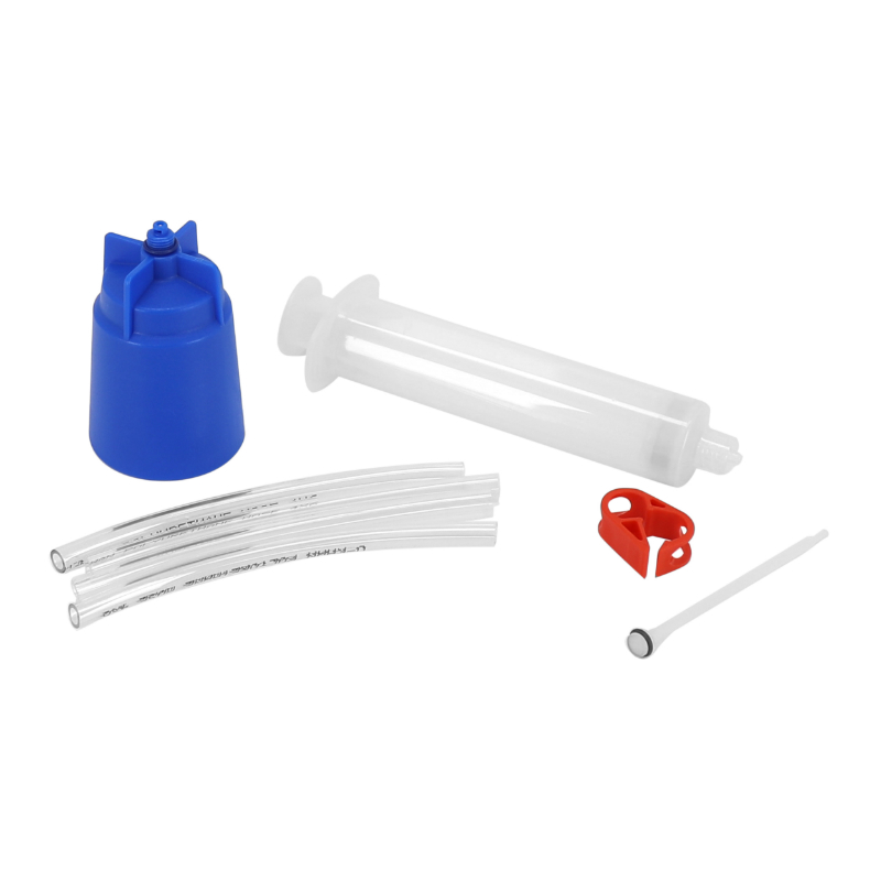 Kit Purge Freins Hydrauliques VTT - Huile Minérale 2x60ml + Outils | Compatible Freins Disque Vélo | Connecteur Métallique étanche