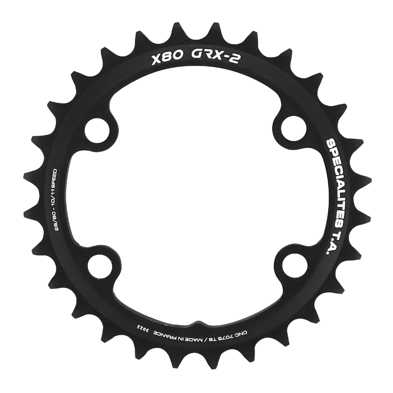Plateau Spécialités T.A. Compact 94mm 5 branches argent - Partie cycle Plateau Spécialités T.A. Compact 94mm 5 branches argent - Partie cycle