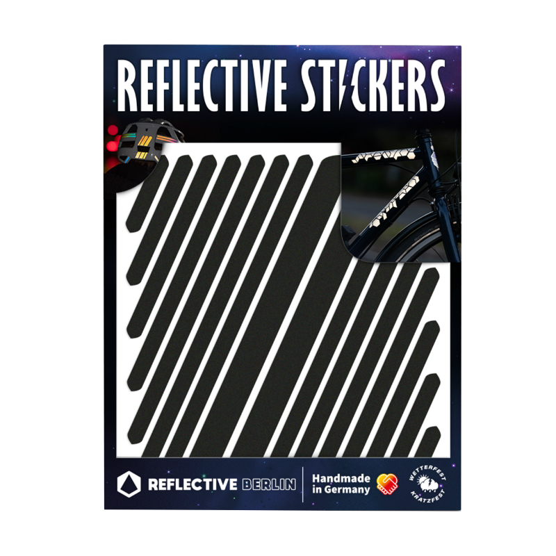 Reflective Berlin Autocollant reflechissant pour velo, casque modele flechechevron noir