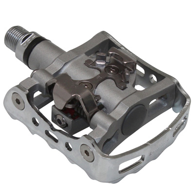 Pedali Shimano M324 SPD Argento Con Tacchette SM-SH56 - Duale Per MTB E Città