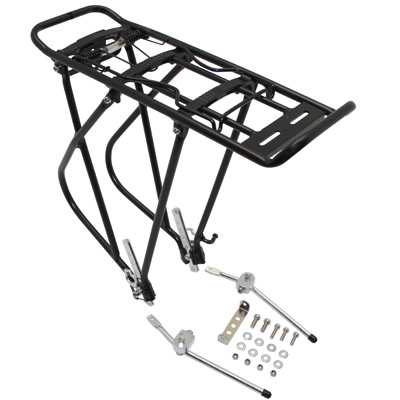 Porte-bagages Vélo Arrière Réglable P2R - Pour Fat Bike 26'' à 29'', Largeur 135 à 205 Mm | Aluminium Noir